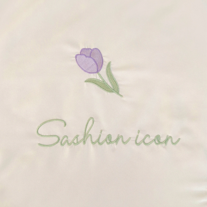 91家纺网 家纺一手货源 找家纺 益多眠 2025新款水洗真丝刺绣夏被夏凉被空调被四件套 郁金香-奶白紫