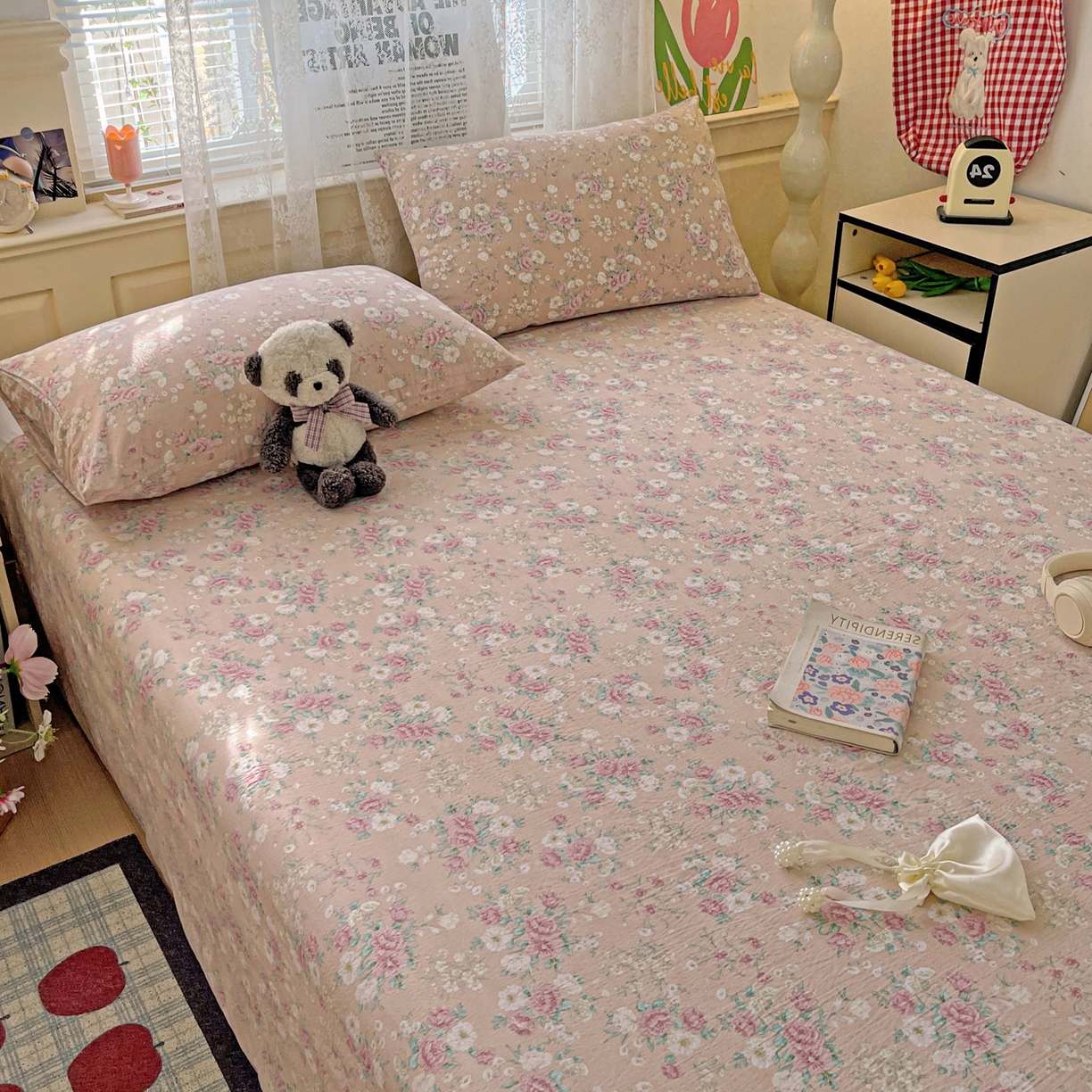 91家纺网 家纺一手货源 找家纺 初念 2025春夏新款云感纱印花单床单 爱如星辰