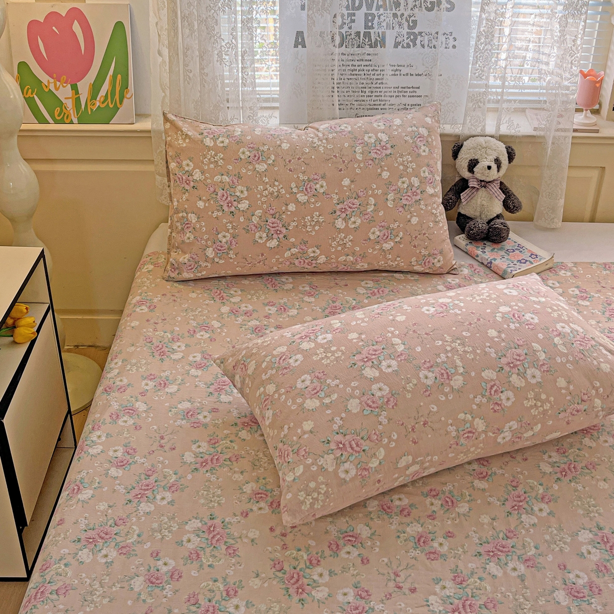 91家纺网 家纺一手货源 找家纺 初念 2025春夏新款云感纱印花单床单 爱如星辰