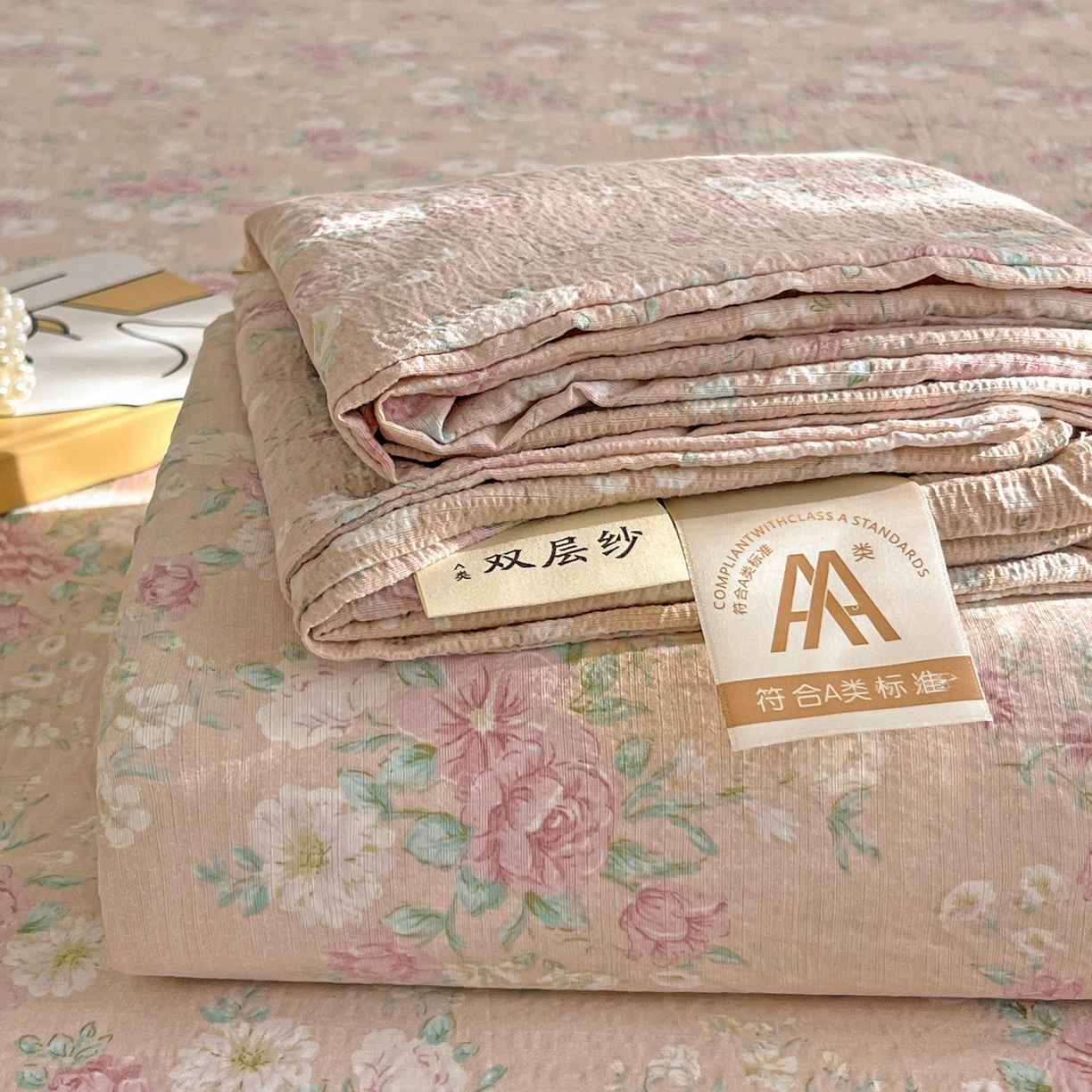91家纺网 家纺一手货源 找家纺 初念 2025春夏新款云感纱印花单床单 爱如星辰