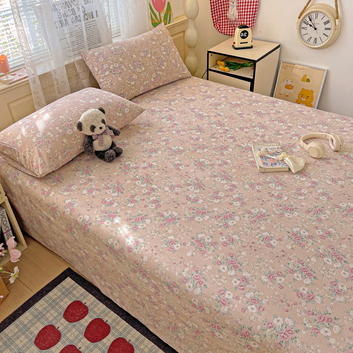 91家纺网 家纺一手货源 找家纺 初念 2025春夏新款云感纱印花单床单 爱如星辰