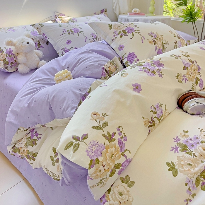 91家纺网 家纺一手货源 找家纺 （总）优选良品 2025新款直播爆款全棉-ins印花系列四件套纯棉三件套床单床笠