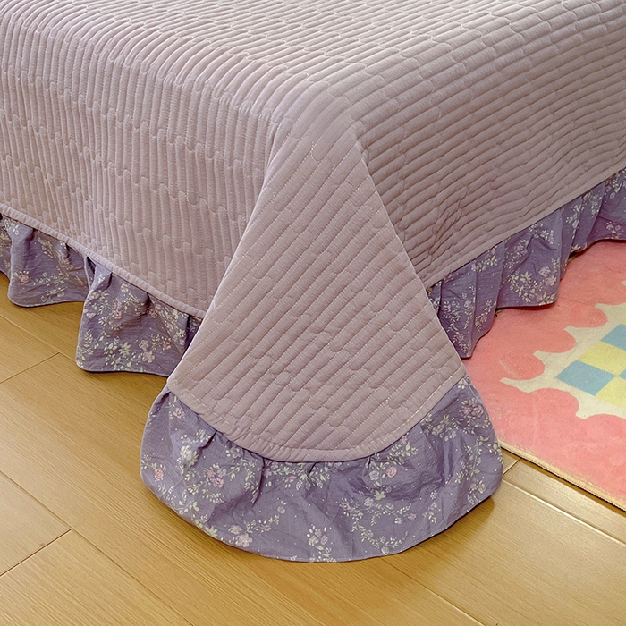 91家纺网 家纺一手货源 找家纺 美梦家纺 2025新款皱皱纱花边夏被床盖四件套 恋如青柠香