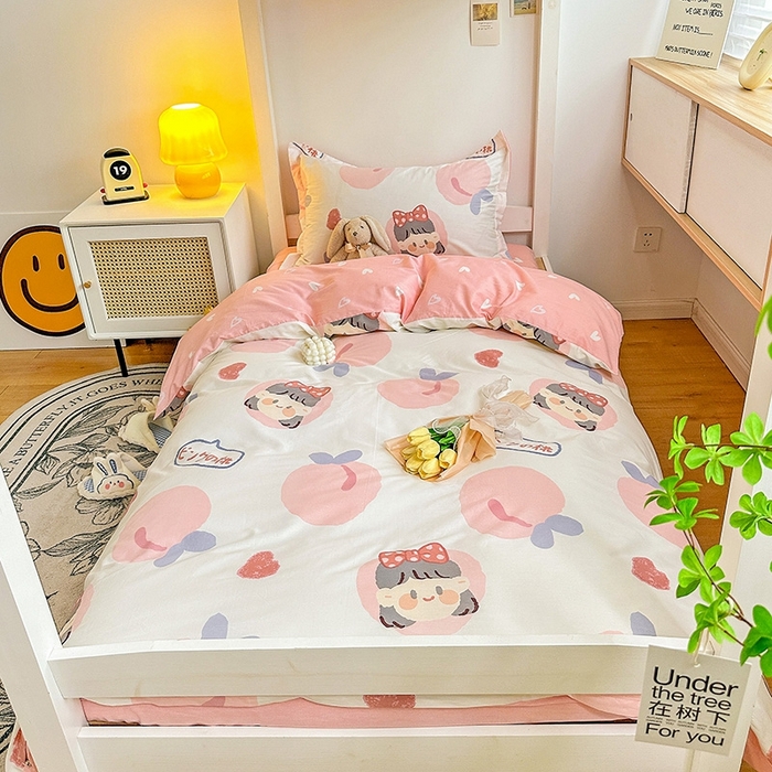 91家纺网 家纺一手货源 找家纺 恩泽2025印花学生三件套 白桃公主