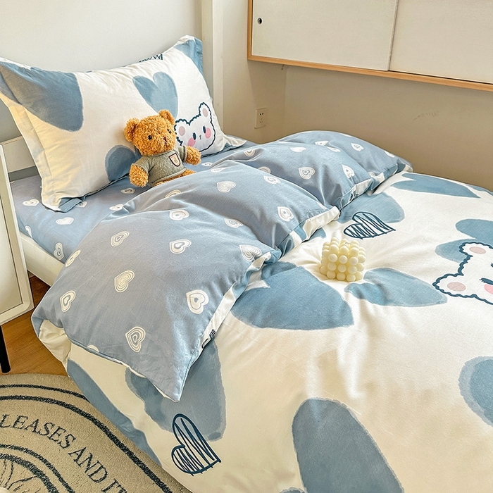 91家纺网 家纺一手货源 找家纺 恩泽2025印花学生三件套 波波熊