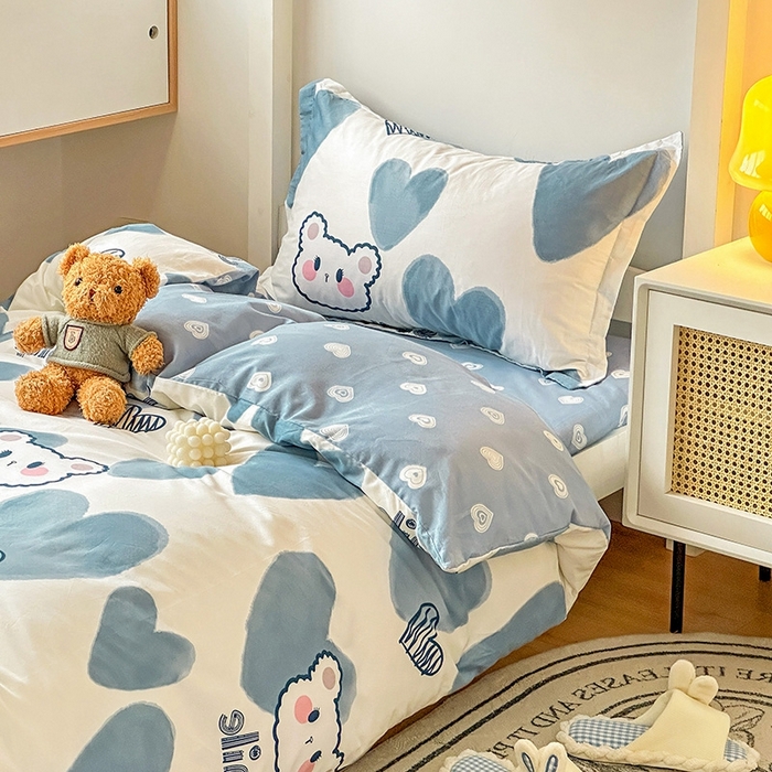 91家纺网 家纺一手货源 找家纺 恩泽2025印花学生三件套 波波熊