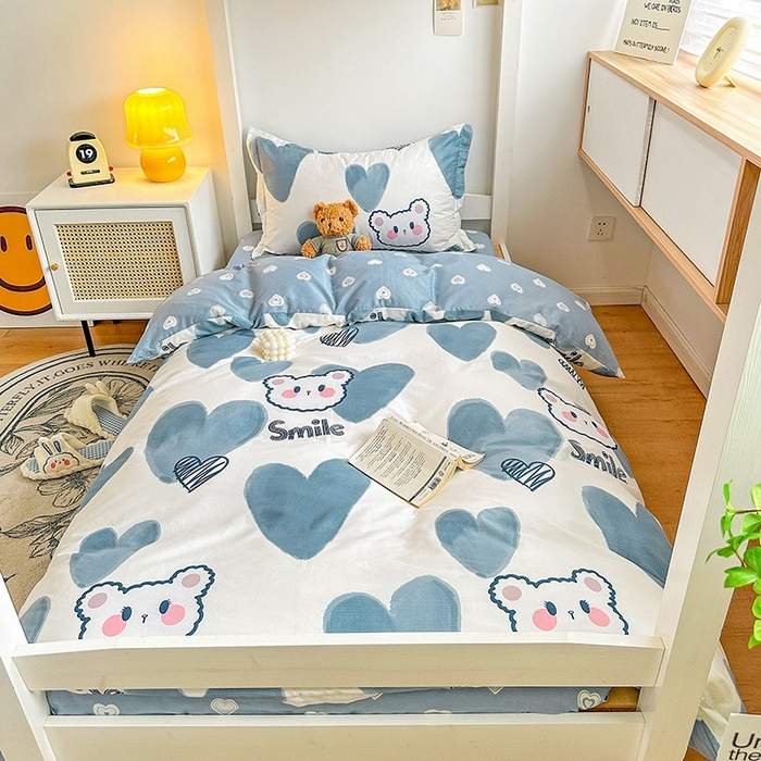 91家纺网 家纺一手货源 找家纺 恩泽2025印花学生三件套 波波熊