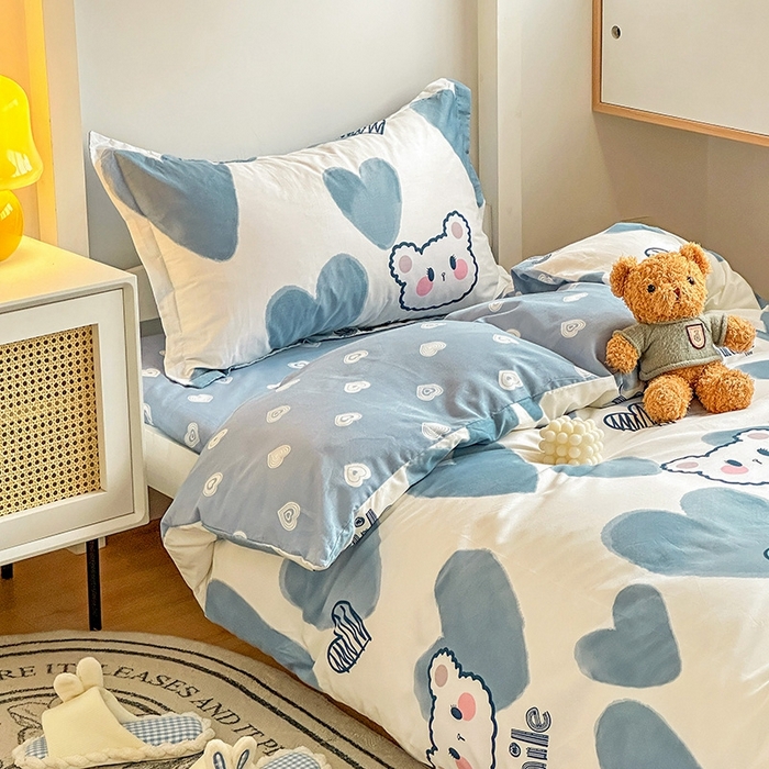 91家纺网 家纺一手货源 找家纺 恩泽2025印花学生三件套 波波熊