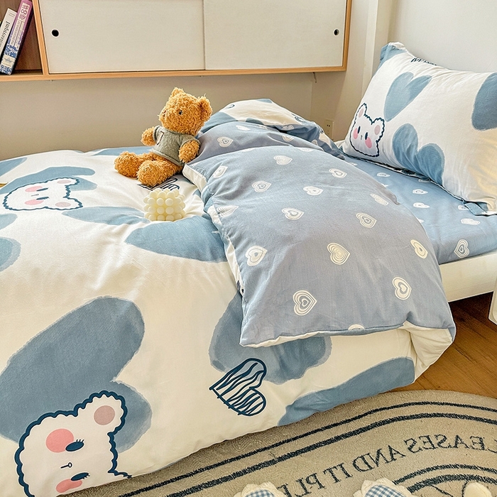 91家纺网 家纺一手货源 找家纺 恩泽2025印花学生三件套 波波熊