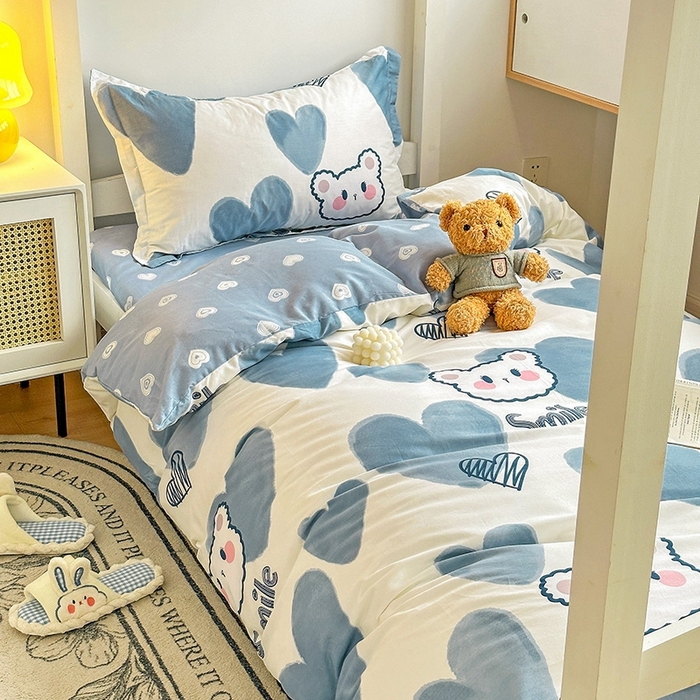 91家纺网 家纺一手货源 找家纺 恩泽2025印花学生三件套 波波熊