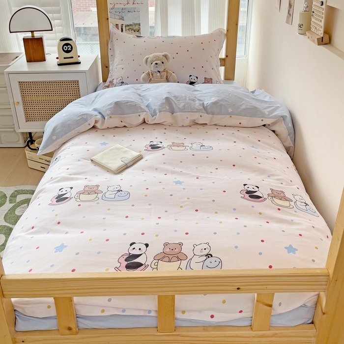 91家纺网 家纺一手货源 找家纺 恩泽2025印花学生三件套 宠物派对