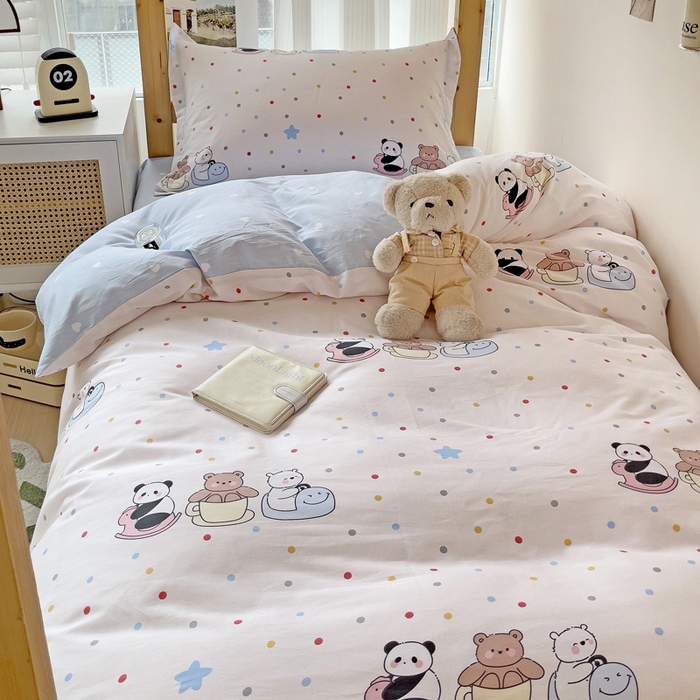 91家纺网 家纺一手货源 找家纺 恩泽2025印花学生三件套 宠物派对