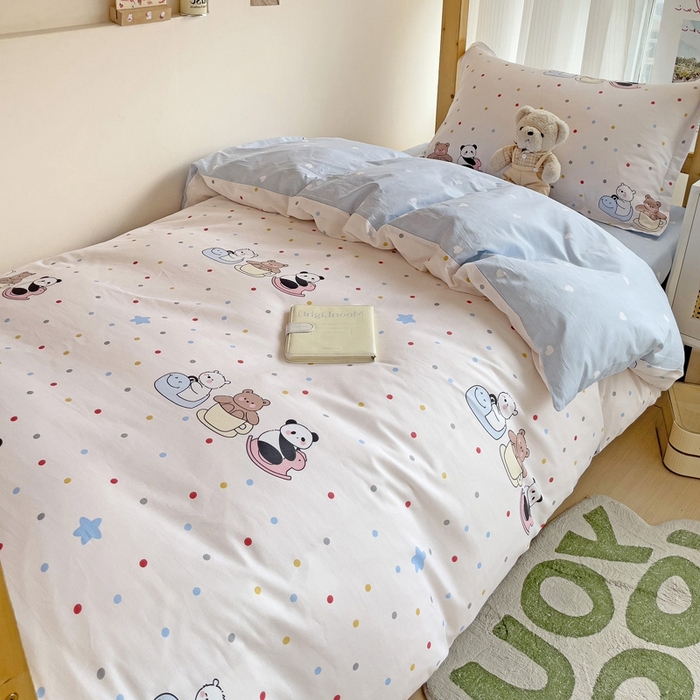 91家纺网 家纺一手货源 找家纺 恩泽2025印花学生三件套 宠物派对