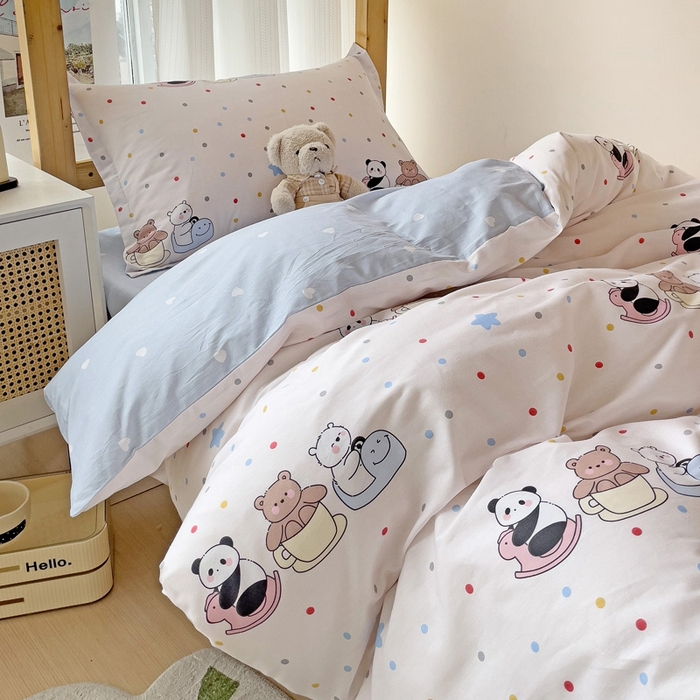 91家纺网 家纺一手货源 找家纺 恩泽2025印花学生三件套 宠物派对