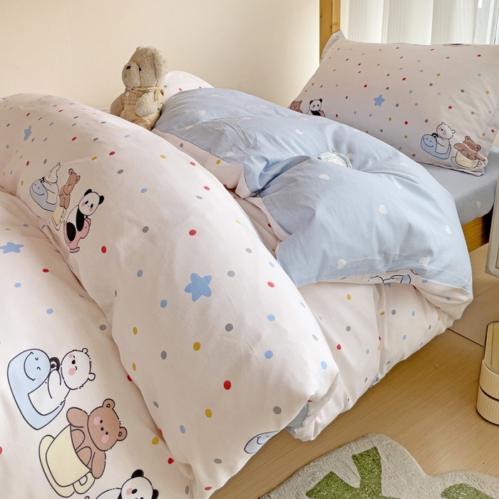 91家纺网 家纺一手货源 找家纺 恩泽2025印花学生三件套 宠物派对