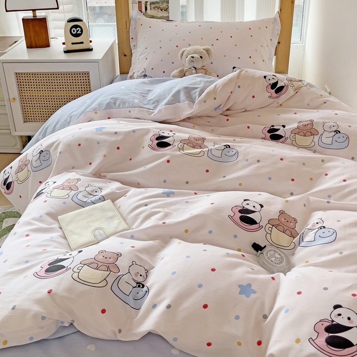 91家纺网 家纺一手货源 找家纺 恩泽2025印花学生三件套 宠物派对