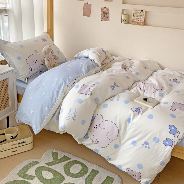 91家纺网 家纺一手货源 找家纺 恩泽2025印花学生三件套 冬日嘉年华