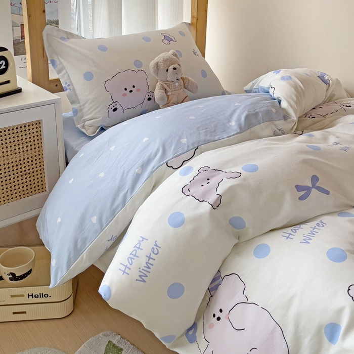 91家纺网 家纺一手货源 找家纺 恩泽2025印花学生三件套 冬日嘉年华