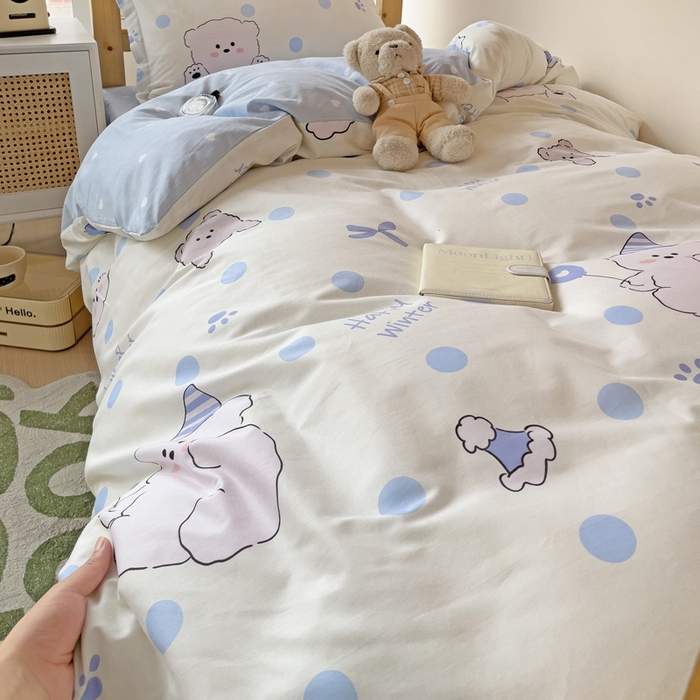 91家纺网 家纺一手货源 找家纺 恩泽2025印花学生三件套 冬日嘉年华