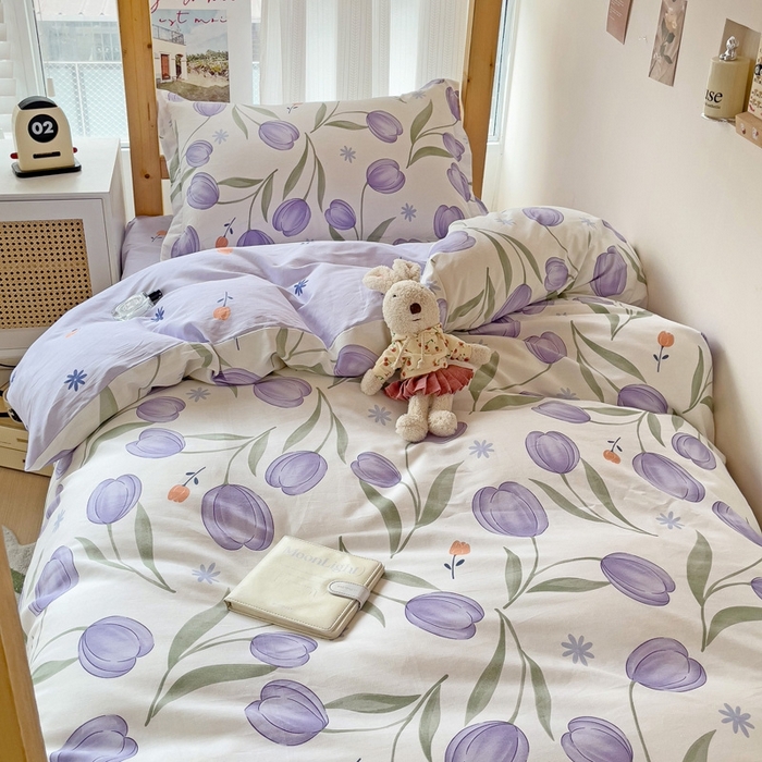 91家纺网 家纺一手货源 找家纺 恩泽2025印花学生三件套 豆蔻年华