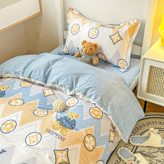 91家纺网 家纺一手货源 找家纺 恩泽2025印花学生三件套 嗨皮熊