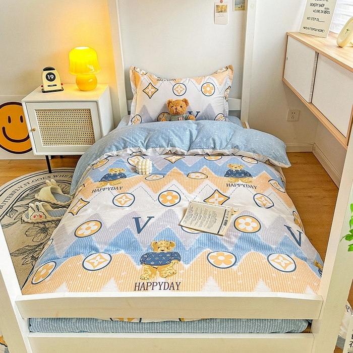 91家纺网 家纺一手货源 找家纺 恩泽2025印花学生三件套 嗨皮熊