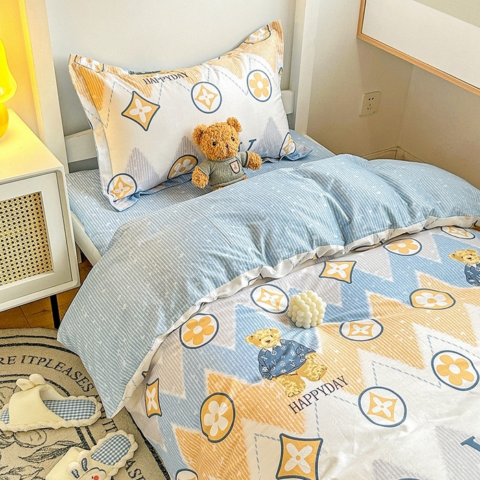 91家纺网 家纺一手货源 找家纺 恩泽2025印花学生三件套 嗨皮熊