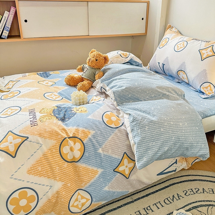 91家纺网 家纺一手货源 找家纺 恩泽2025印花学生三件套 嗨皮熊