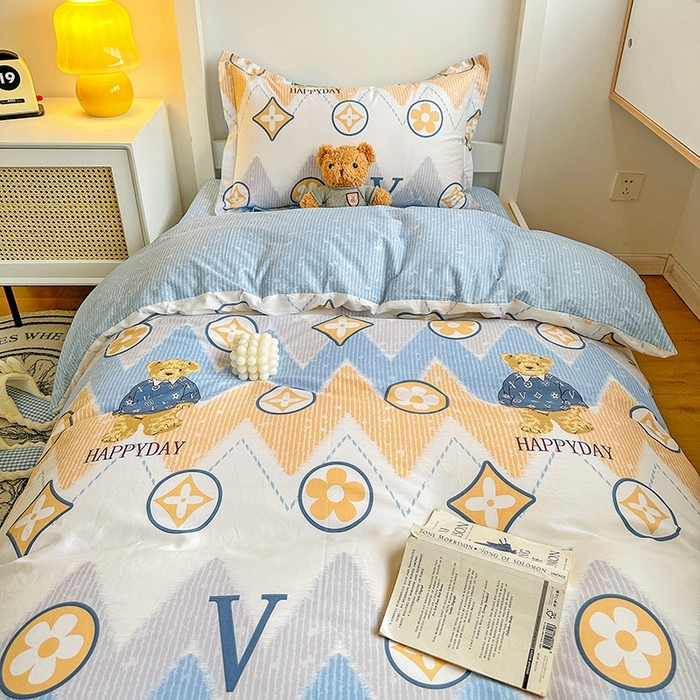 91家纺网 家纺一手货源 找家纺 恩泽2025印花学生三件套 嗨皮熊