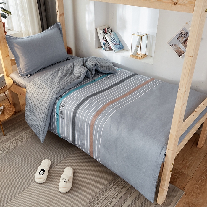 91家纺网 家纺一手货源 找家纺 恩泽2025印花学生三件套 皇家学院灰