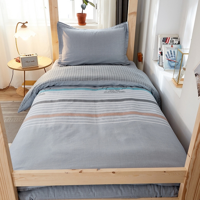 91家纺网 家纺一手货源 找家纺 恩泽2025印花学生三件套 皇家学院灰