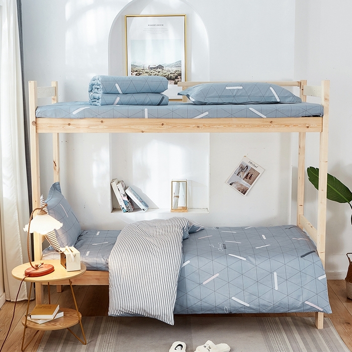 91家纺网 家纺一手货源 找家纺 恩泽2025印花学生三件套 几何旋律