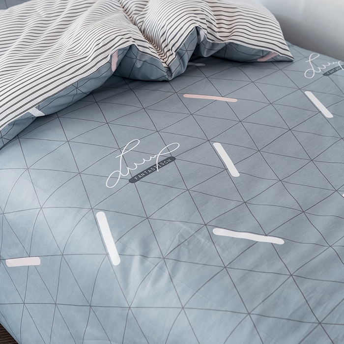 91家纺网 家纺一手货源 找家纺 恩泽2025印花学生三件套 几何旋律