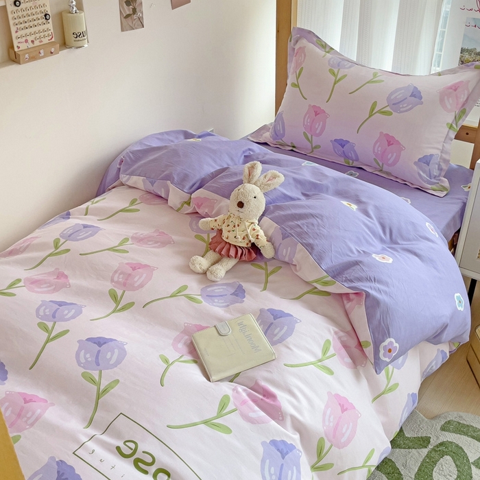 91家纺网 家纺一手货源 找家纺 恩泽2025印花学生三件套 玫瑰佳人