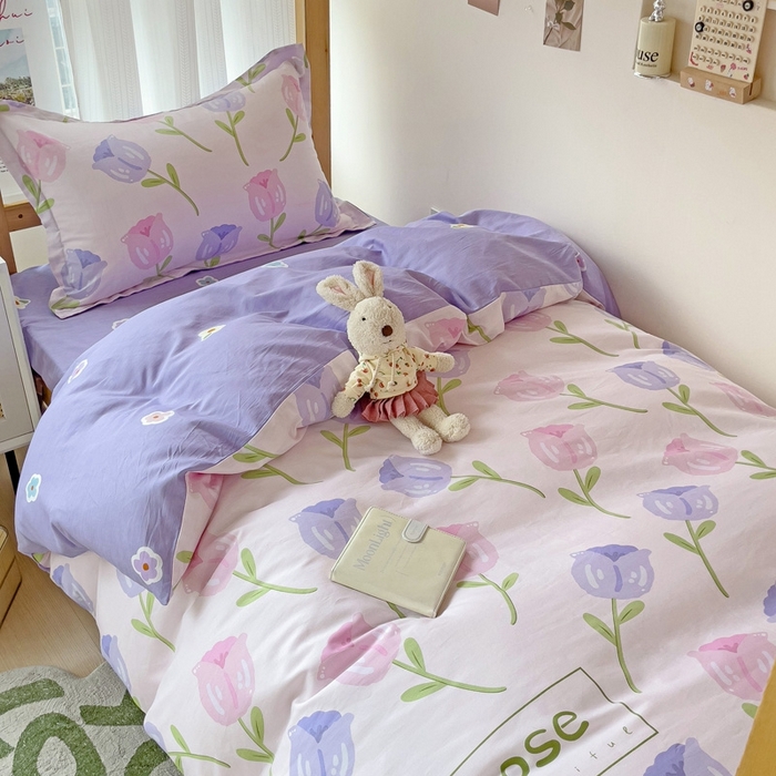 91家纺网 家纺一手货源 找家纺 恩泽2025印花学生三件套 玫瑰佳人