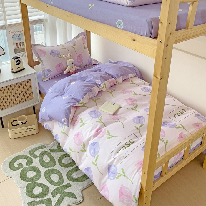 91家纺网 家纺一手货源 找家纺 恩泽2025印花学生三件套 玫瑰佳人