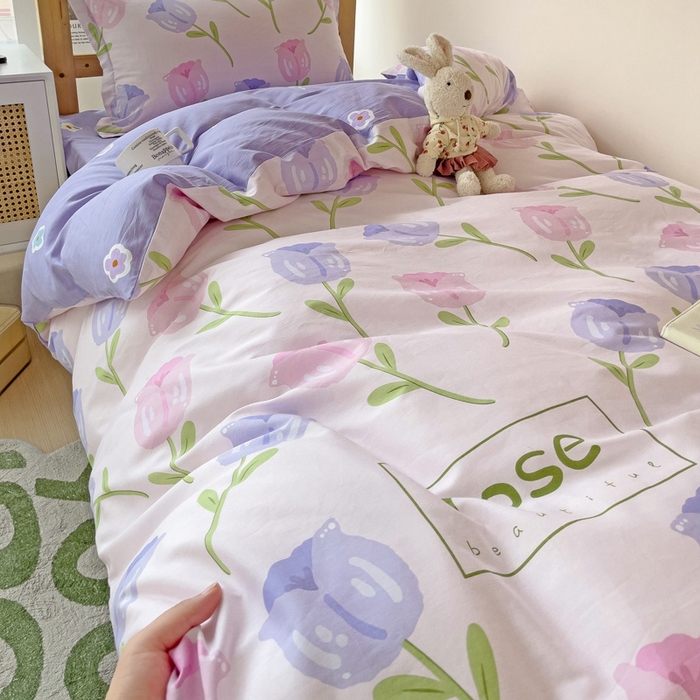 91家纺网 家纺一手货源 找家纺 恩泽2025印花学生三件套 玫瑰佳人