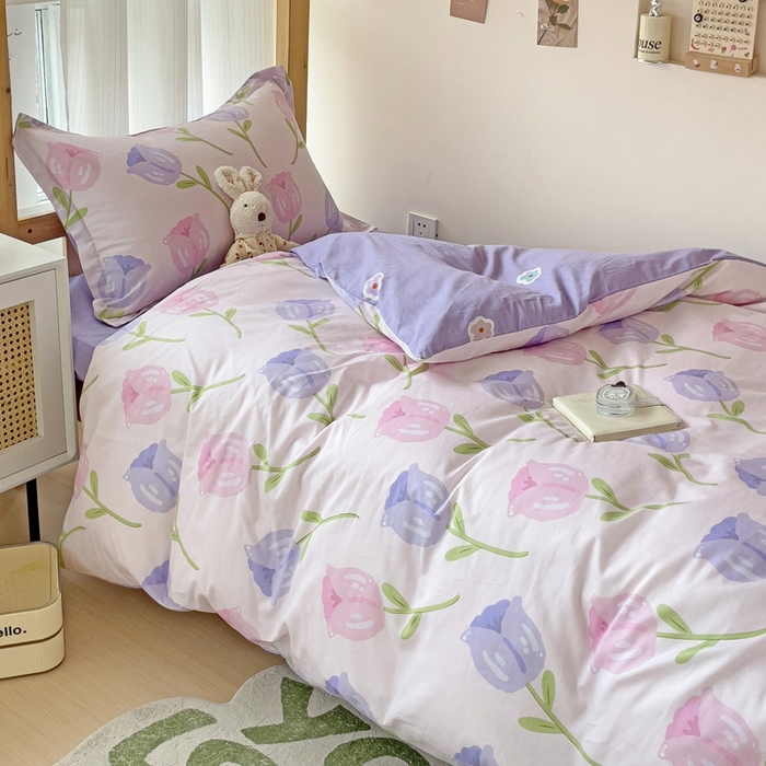 91家纺网 家纺一手货源 找家纺 恩泽2025印花学生三件套 玫瑰佳人