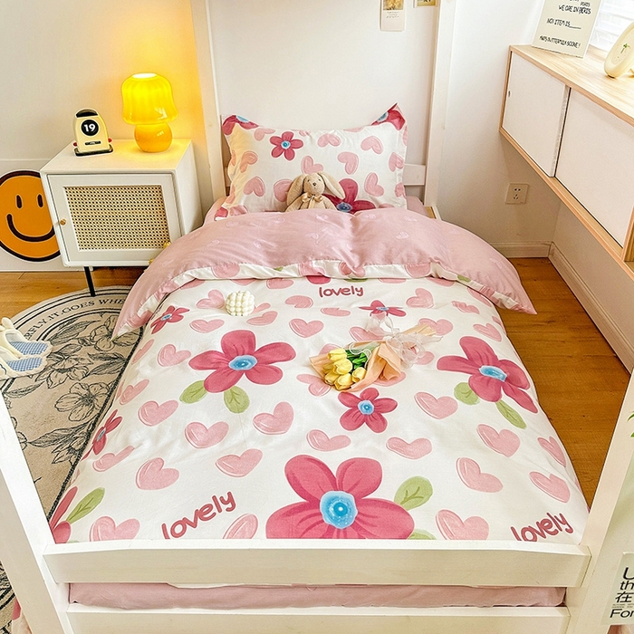 91家纺网 家纺一手货源 找家纺 恩泽2025印花学生三件套 梦入花香