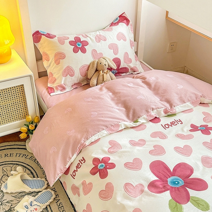 91家纺网 家纺一手货源 找家纺 恩泽2025印花学生三件套 梦入花香