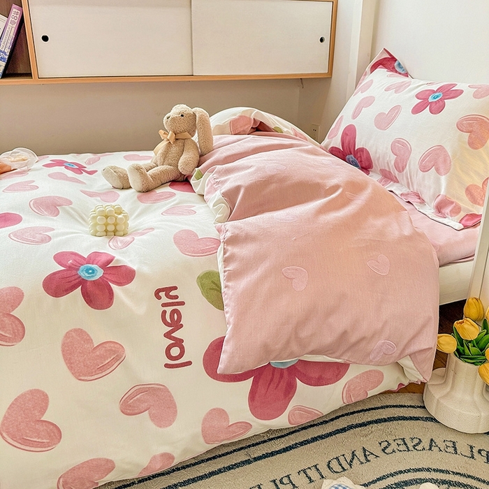 91家纺网 家纺一手货源 找家纺 恩泽2025印花学生三件套 梦入花香