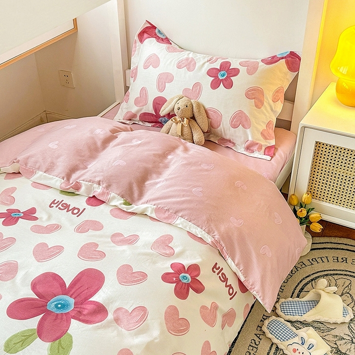 91家纺网 家纺一手货源 找家纺 恩泽2025印花学生三件套 梦入花香