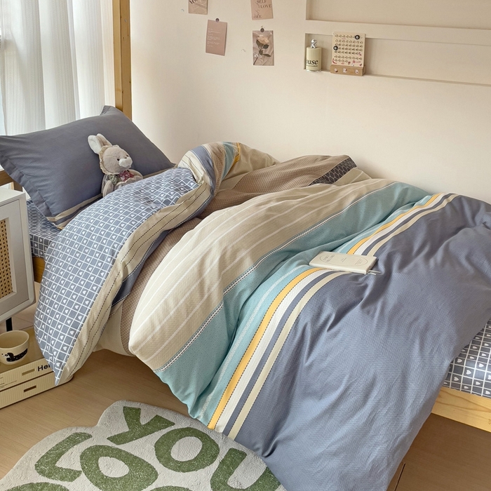 91家纺网 家纺一手货源 找家纺 恩泽2025印花学生三件套 莫兰迪