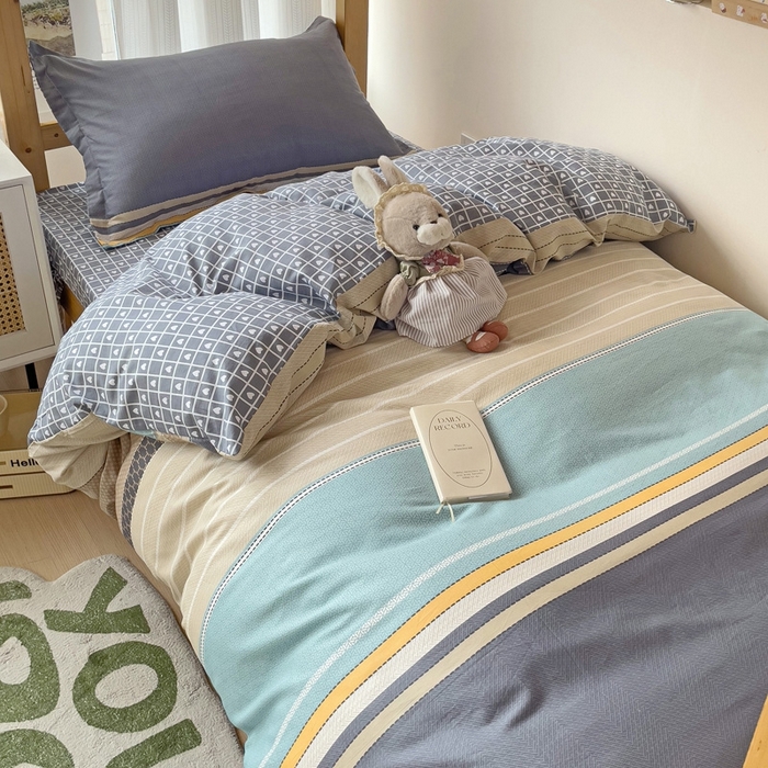 91家纺网 家纺一手货源 找家纺 恩泽2025印花学生三件套 莫兰迪