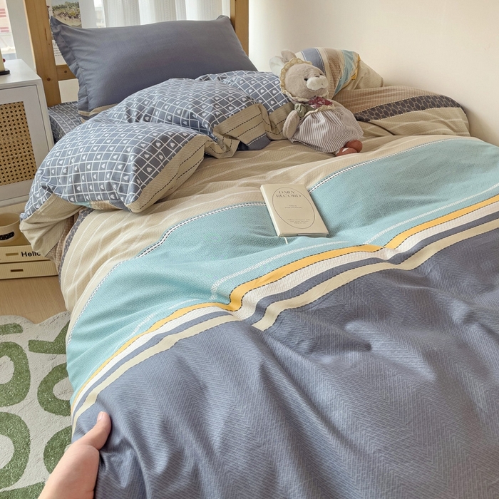 91家纺网 家纺一手货源 找家纺 恩泽2025印花学生三件套 莫兰迪