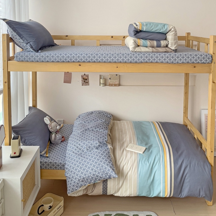 91家纺网 家纺一手货源 找家纺 恩泽2025印花学生三件套 莫兰迪