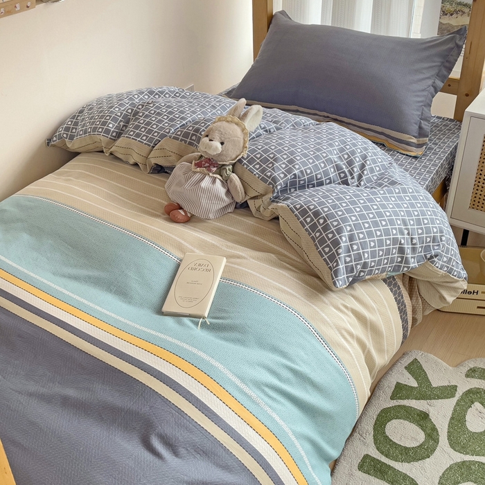 91家纺网 家纺一手货源 找家纺 恩泽2025印花学生三件套 莫兰迪