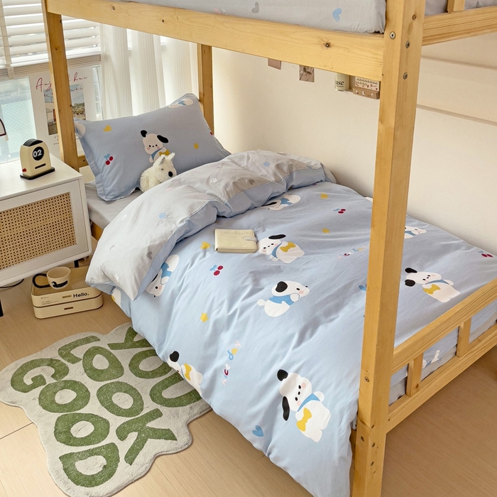 91家纺网 家纺一手货源 找家纺 恩泽2025印花学生三件套 皮皮狗