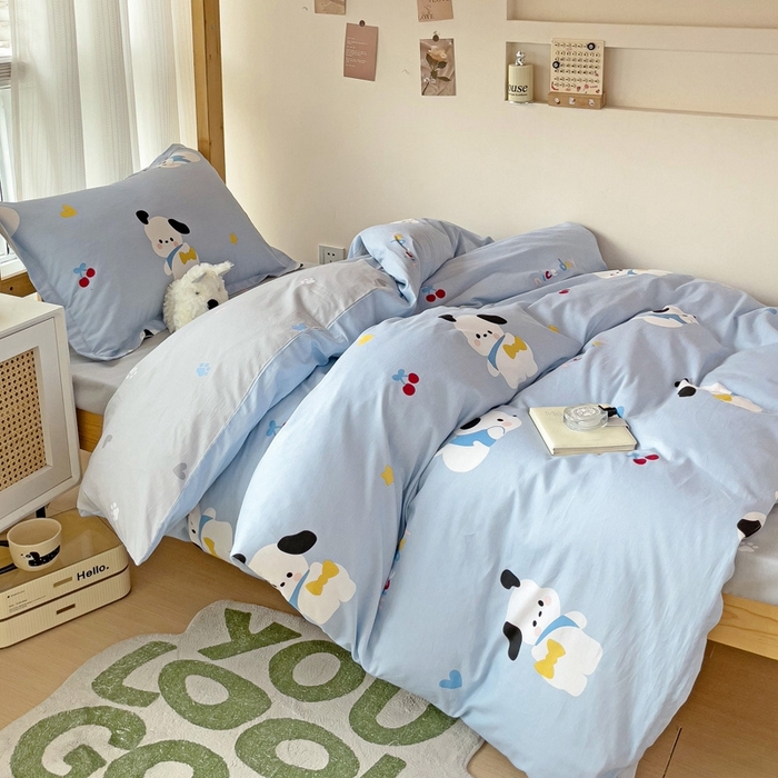 91家纺网 家纺一手货源 找家纺 恩泽2025印花学生三件套 皮皮狗