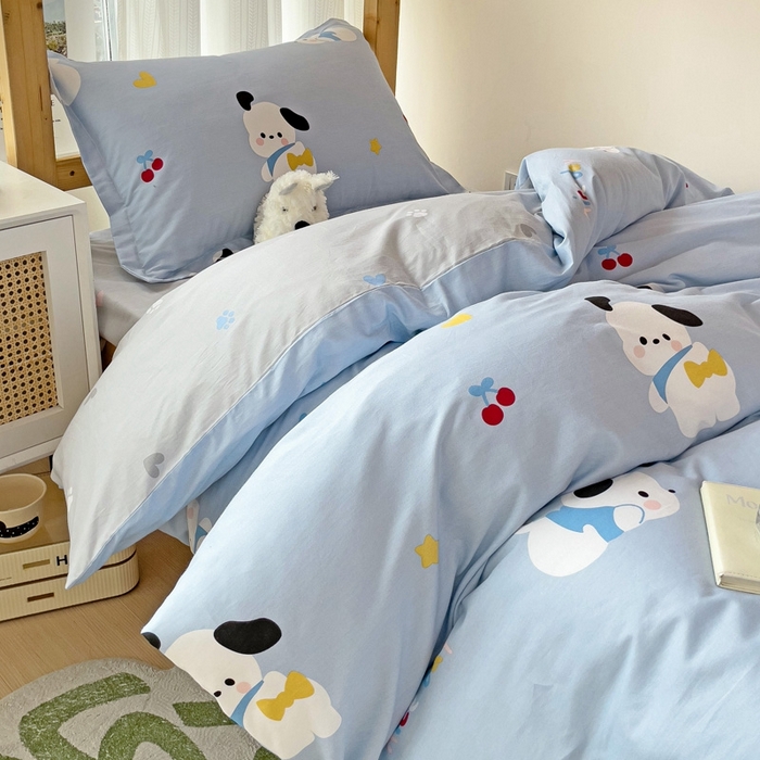 91家纺网 家纺一手货源 找家纺 恩泽2025印花学生三件套 皮皮狗